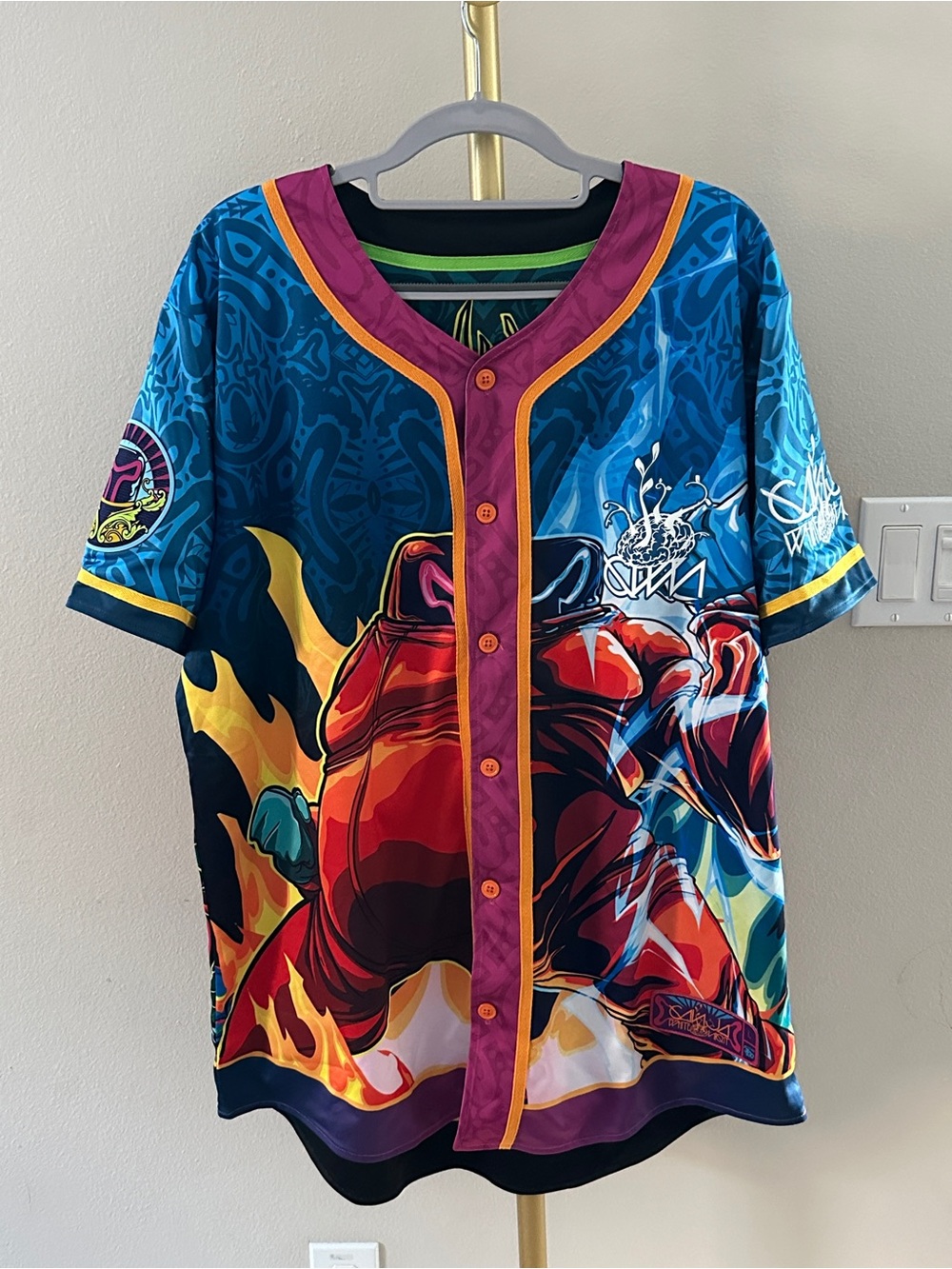 Canja White Night Dark Wobble Vs. Mr. Wobble Reversible Baseball Jersey